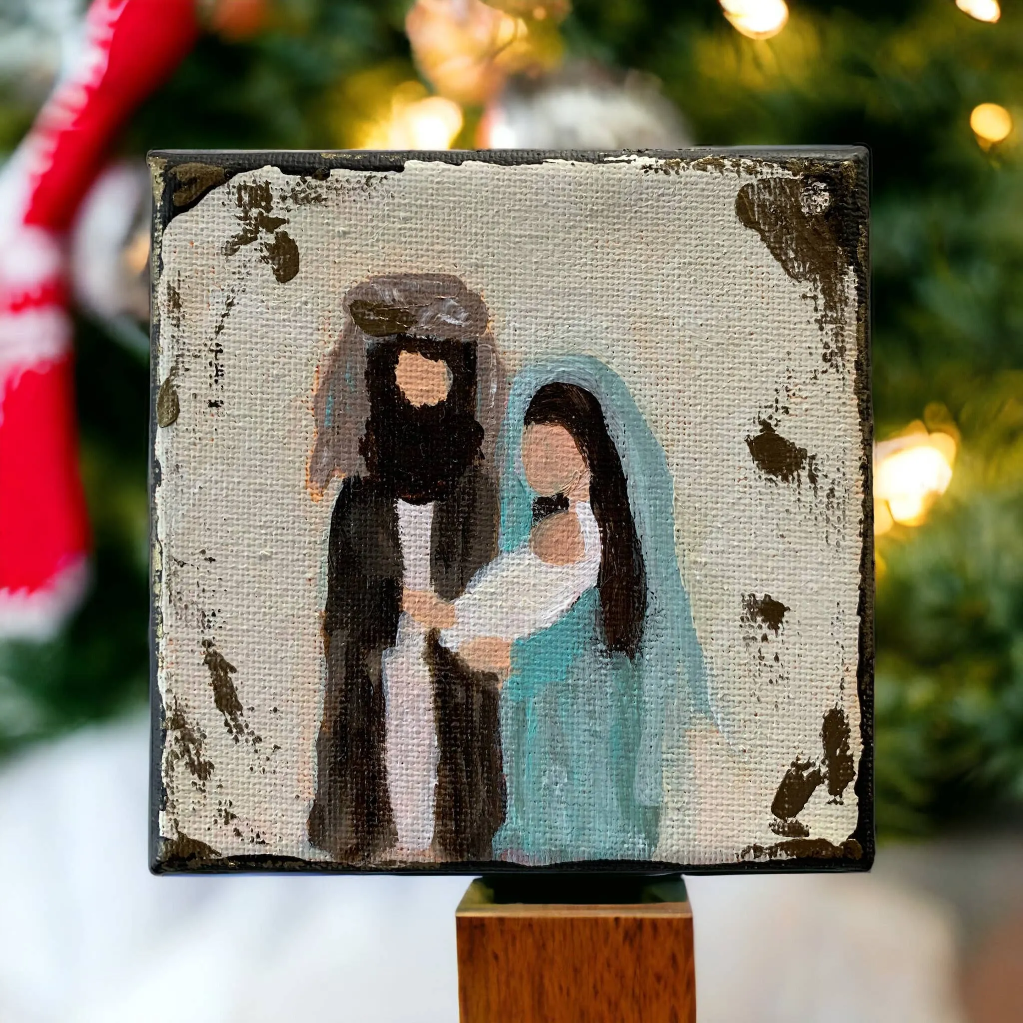 Minimalist Rustic Nativity Mini Painting