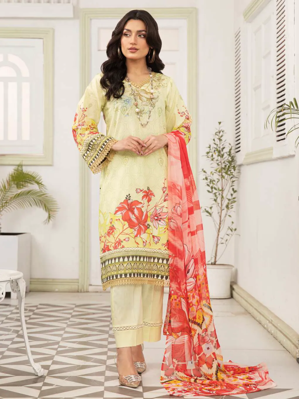 Mishkal by Al-Kareem Fabrics Printed Lawn Unstitched 3Pc Suit D-05