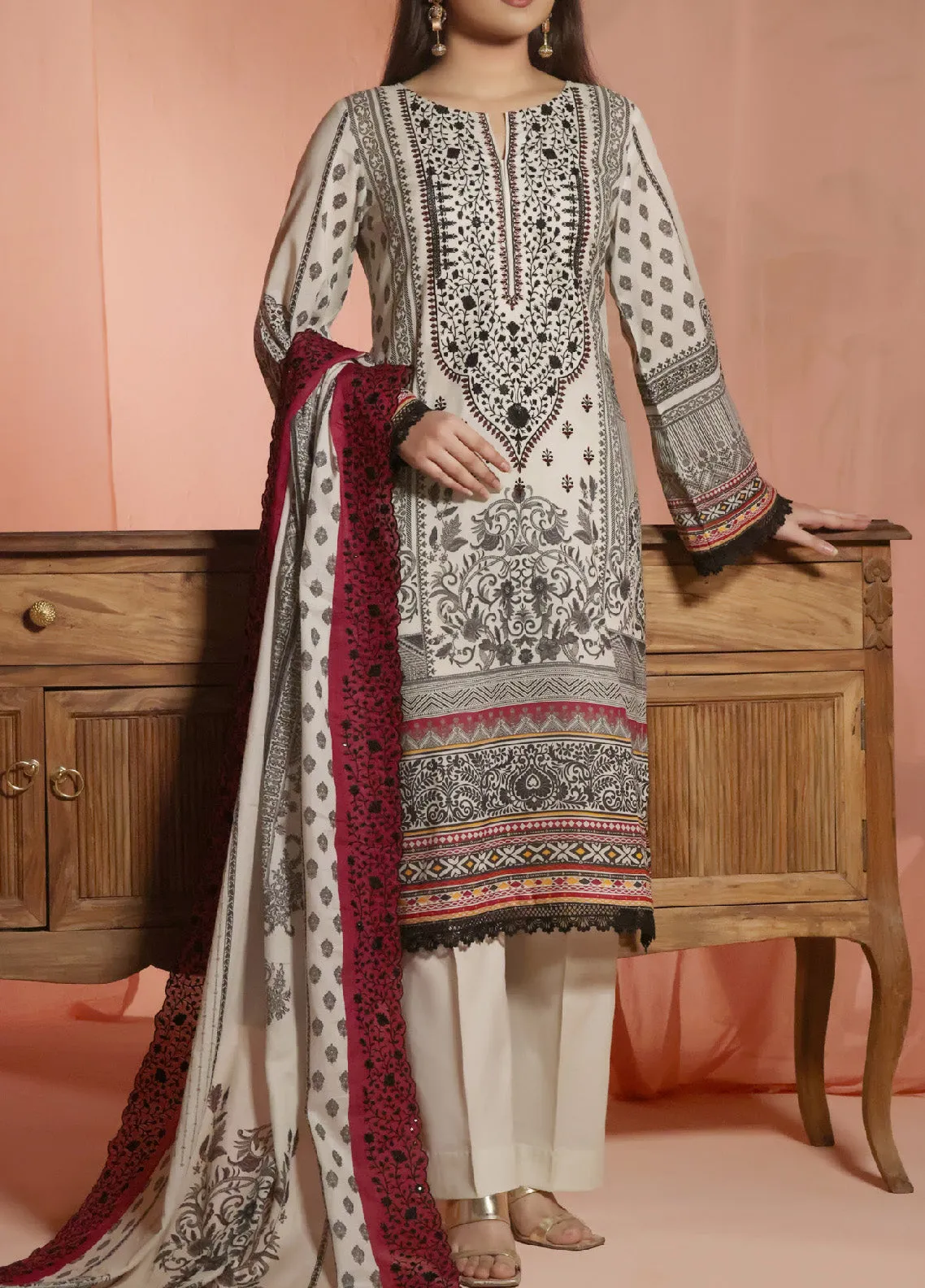 Misri By VS Textile Embroidered Lawn Unstitched 3 Piece Suit - VS24MDE 181