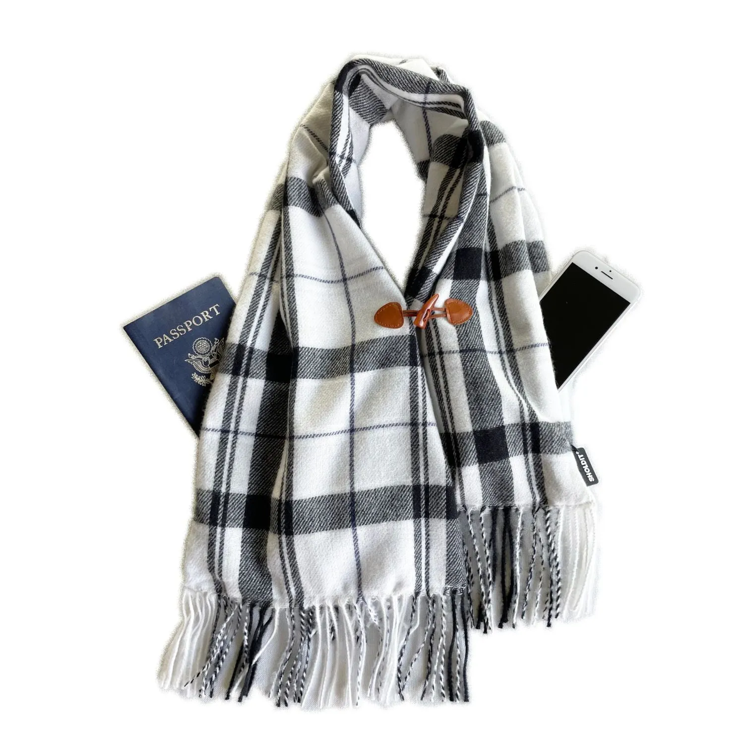 Multi-Pocket Crossover Scarf | Alpine Smoke