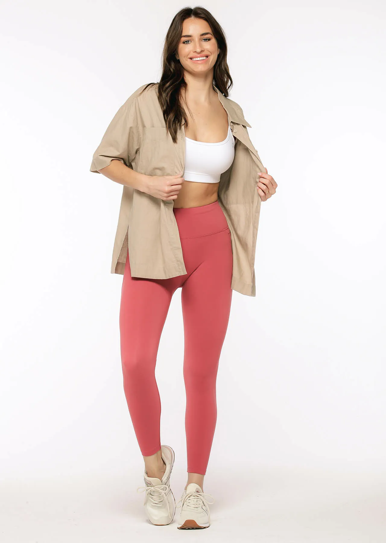 New Amy Ankle Biter Leggings | Pink | Tights and Leggings | Lorna Jane New Zealand