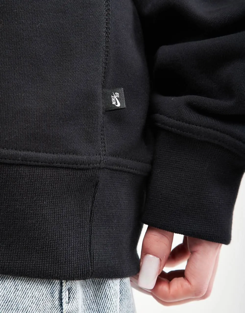 Nike SB Embroidered Pullover Hoodie - Black/White