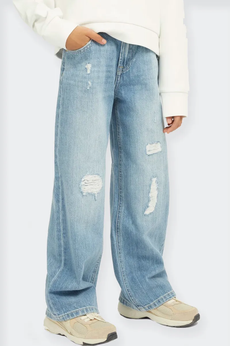 PANTALONI JEANS SVASATI A VITA ALTA 90'S