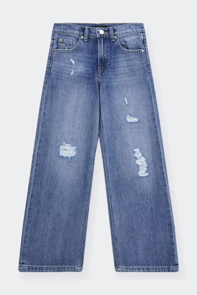 PANTALONI JEANS SVASATI A VITA ALTA 90'S