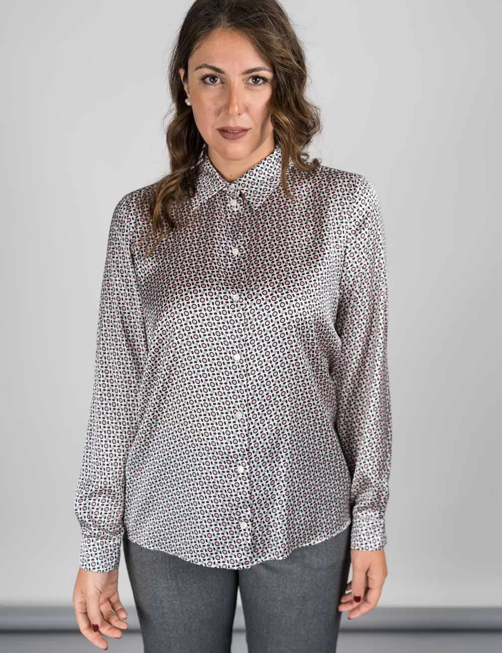 Pennyblack - Camicia in raso a fantasia beige