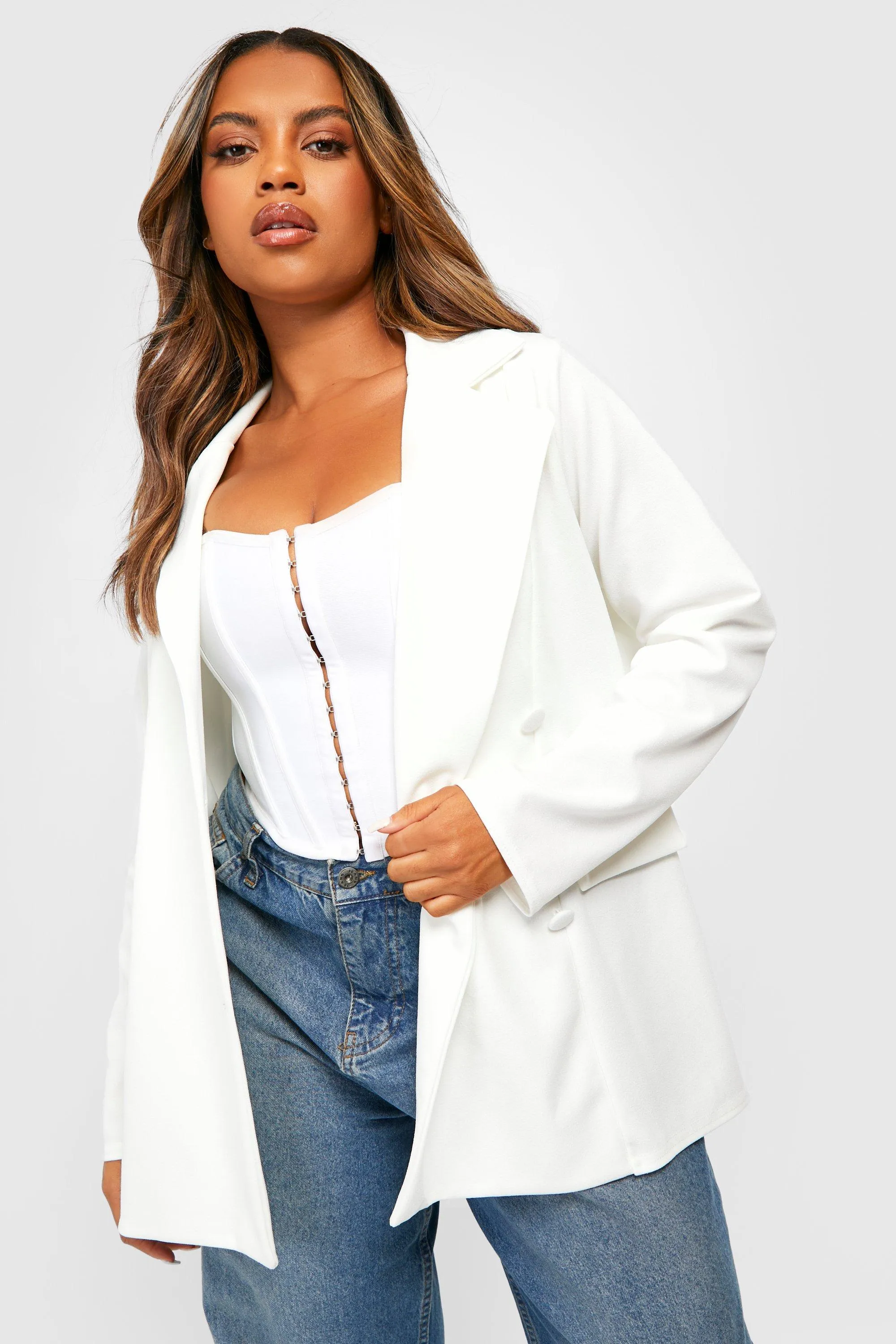 Plus Basic Oversized Blazer