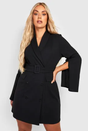 Plus Split Sleeve Blazer Dress