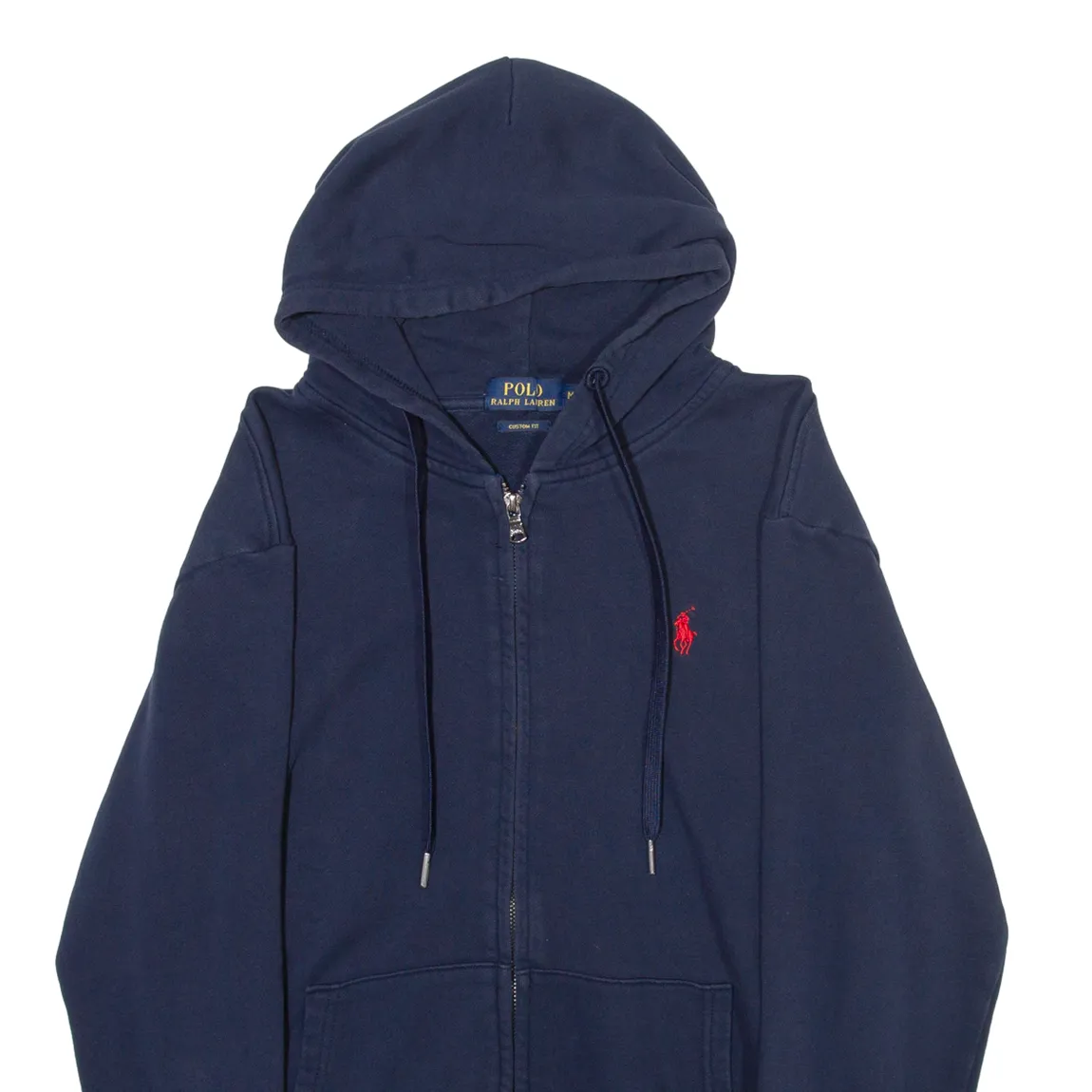 POLO RALPH LAUREN Custom Fit Mens Blue Hoodie Full Zip M