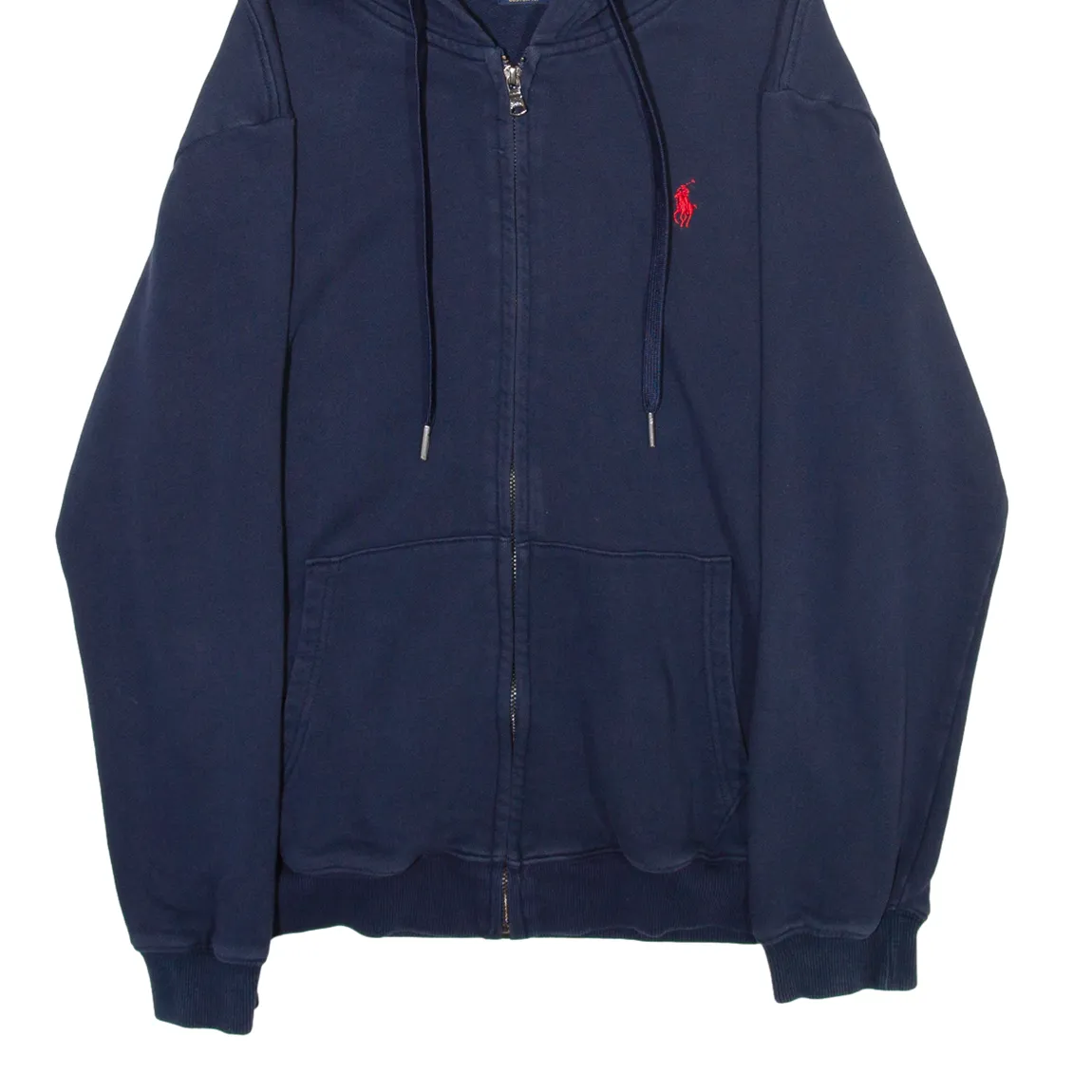 POLO RALPH LAUREN Custom Fit Mens Blue Hoodie Full Zip M