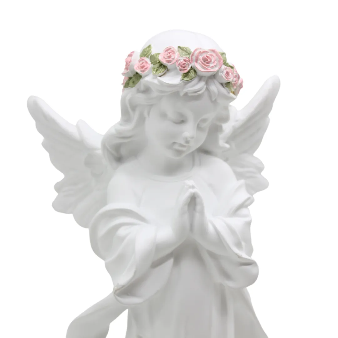 Polystone Praying Angel (White) - 32cm