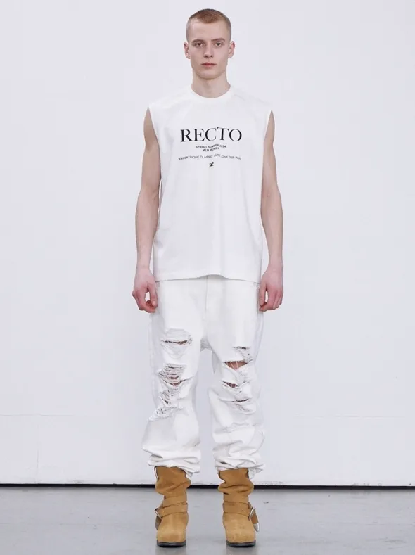 RECTO  |Street Style Cotton Logo Tops