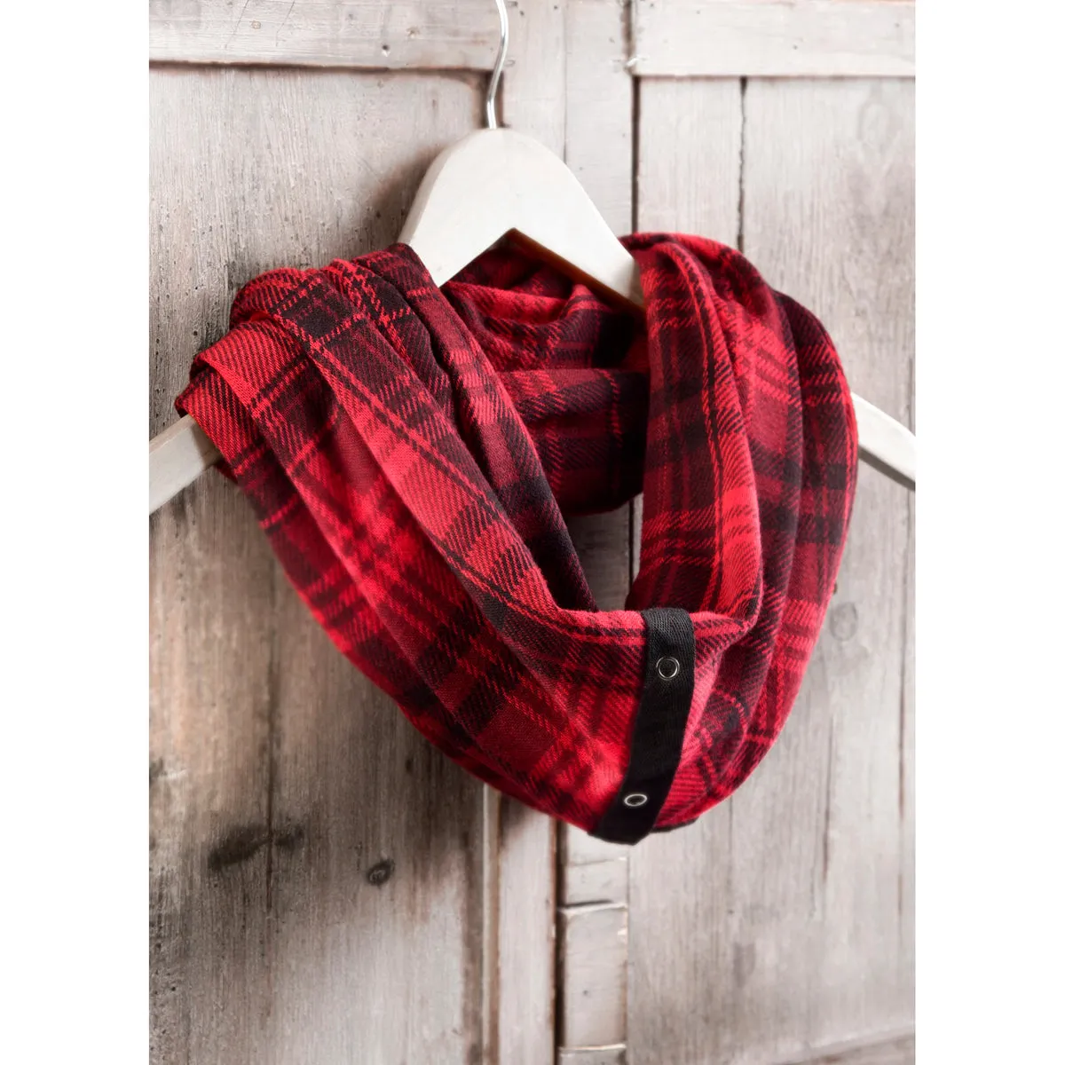 Red Plaid Infinity Scarf /Shawl, Charlie Paige