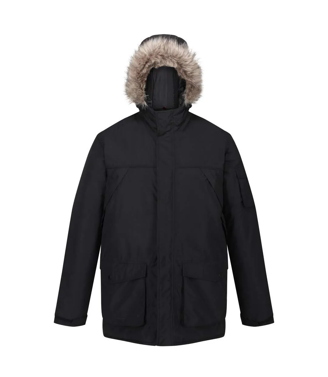 Regatta Mens Salinger II Faux Fur Insulated Parka (Black) - UTRG5301