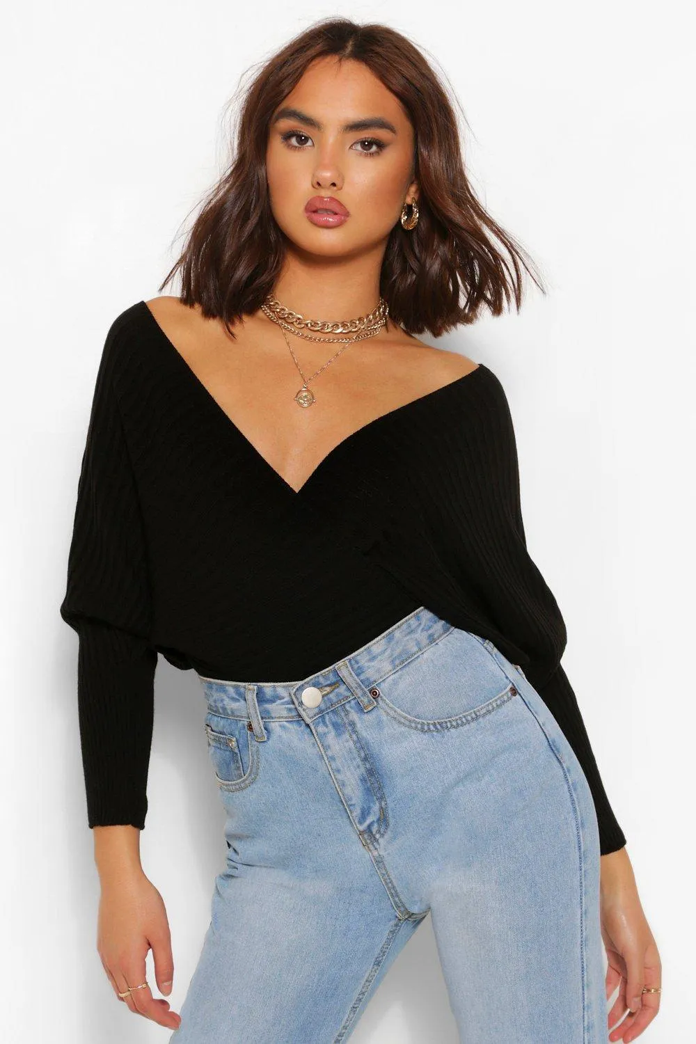 Rib Knit Off The Shoulder Sweater