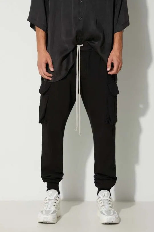 Rick Owens cotton trousers black color