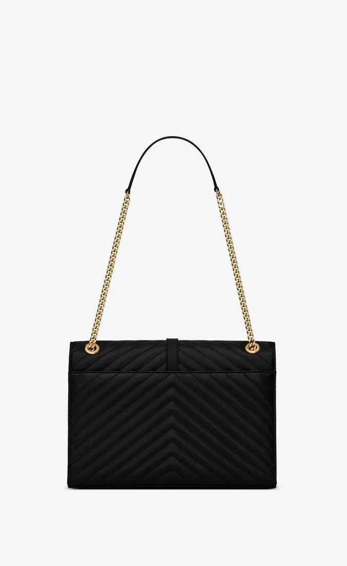 Saint Laurent Classic Medium College Monogram Blue Gold-Toned