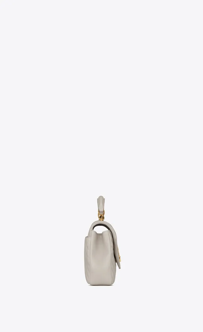 Saint Laurent Classic Medium College Monogram White Gold-Toned