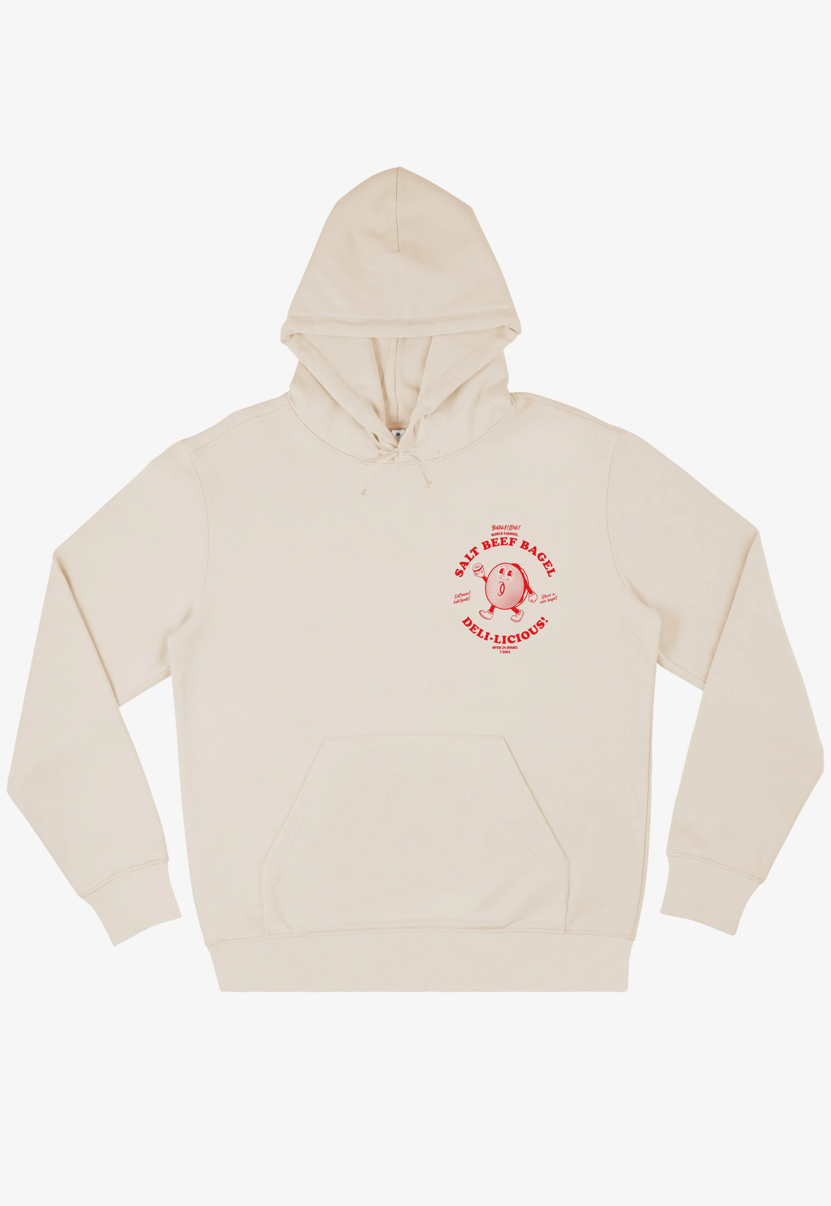 Salt Beef Bagel Hoodie in Vanilla