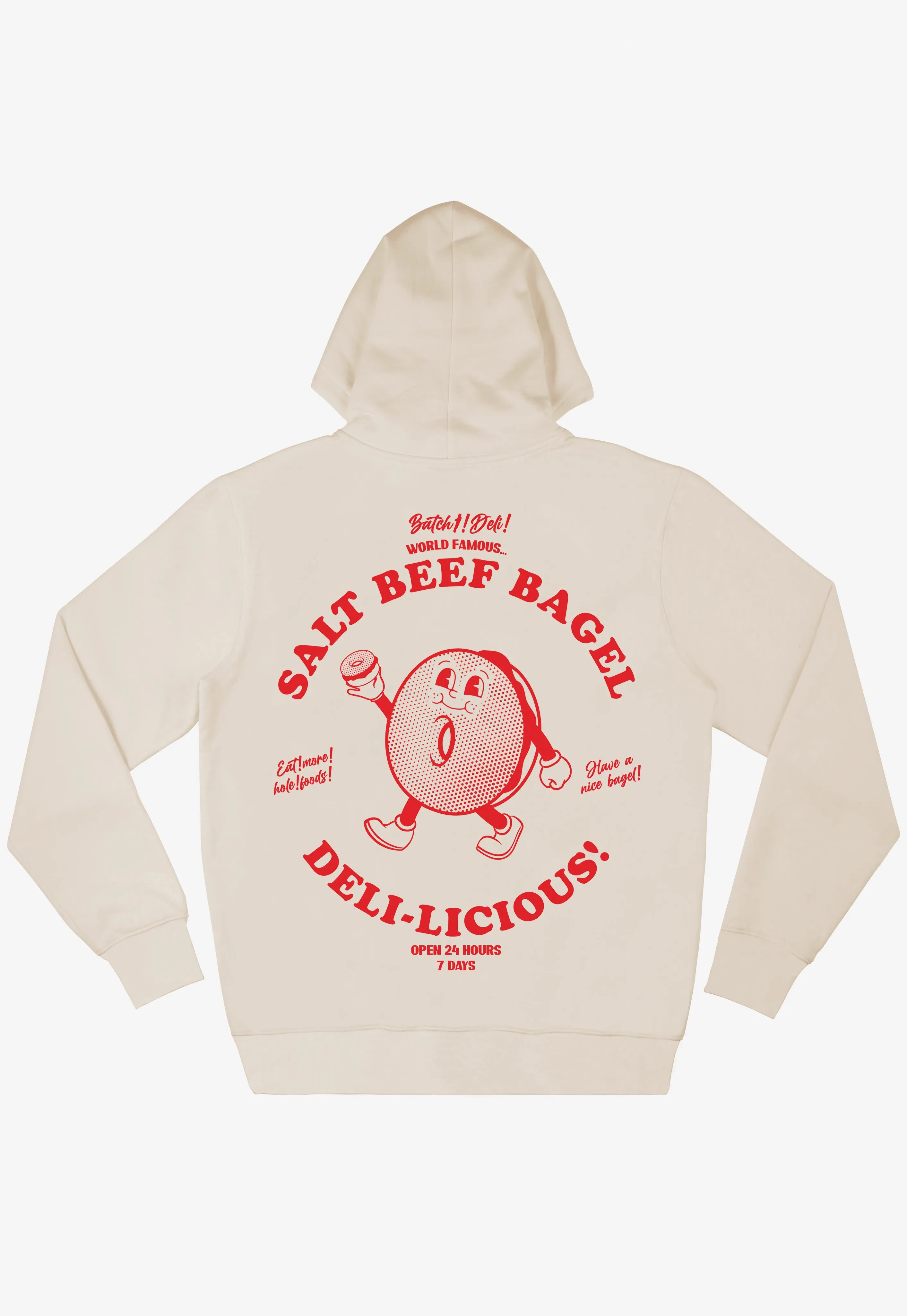 Salt Beef Bagel Hoodie in Vanilla