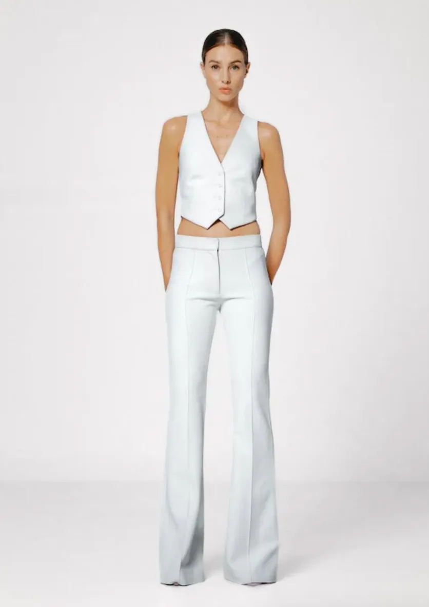 Sans Faff Lizzy Low-Rise Flared Trousers | White