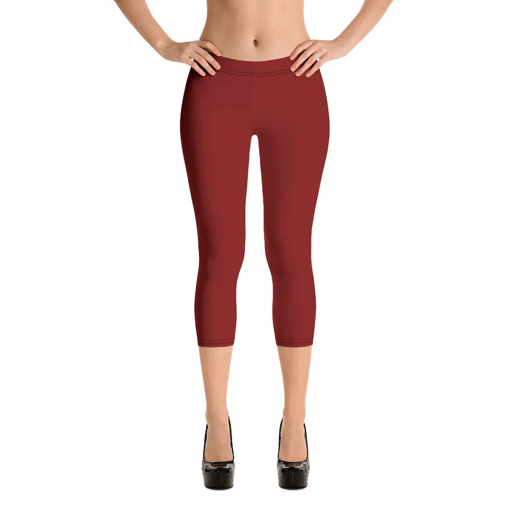 Savannahwood Burgundy Capri Leggings