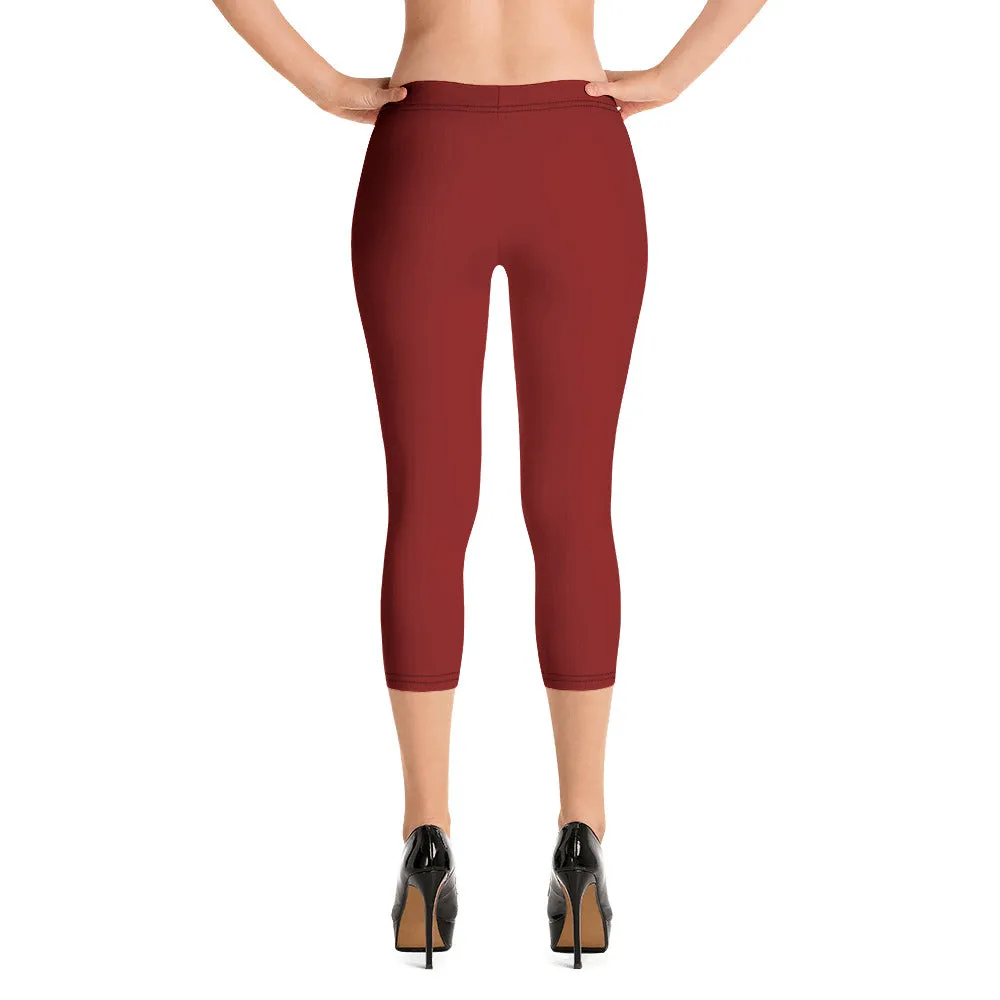 Savannahwood Burgundy Capri Leggings