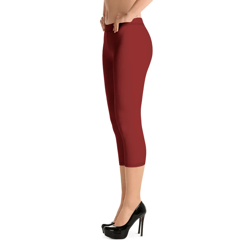 Savannahwood Burgundy Capri Leggings