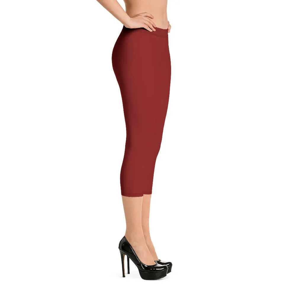 Savannahwood Burgundy Capri Leggings