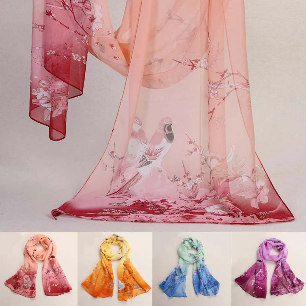 Scarf From India poncho Scarves scarfs Women Chiffon Soft Neck Shawl Stole Wraps Casual 4 colors Beach foulard