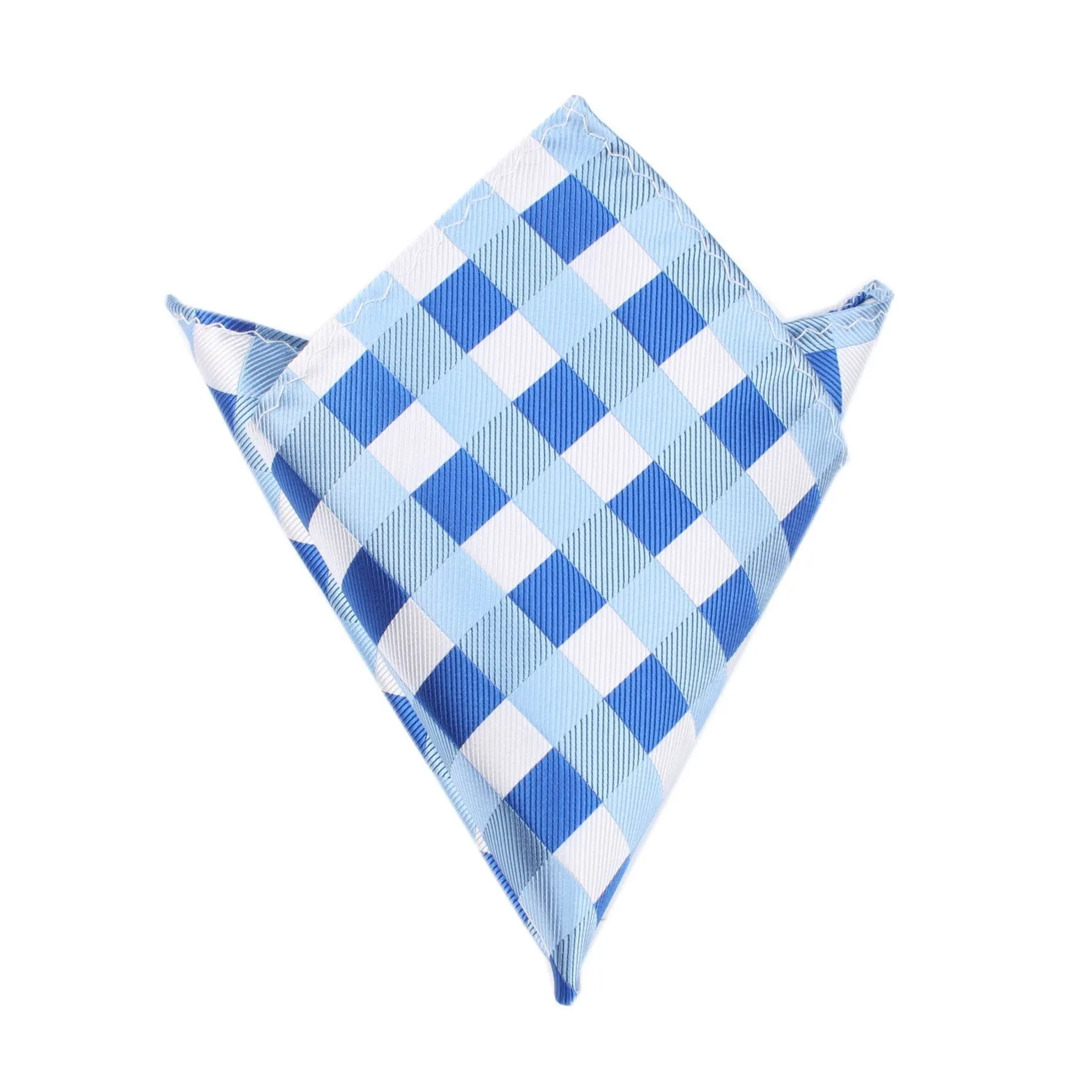 Sea and Light Blue White Checkered - Pocket Square