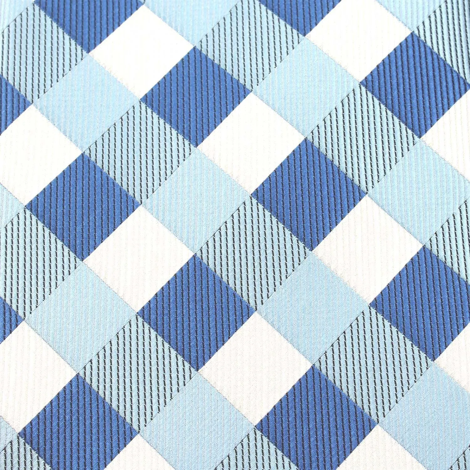 Sea and Light Blue White Checkered - Pocket Square