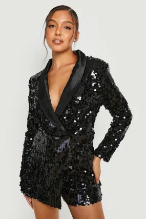 Sequin Blazer Romper