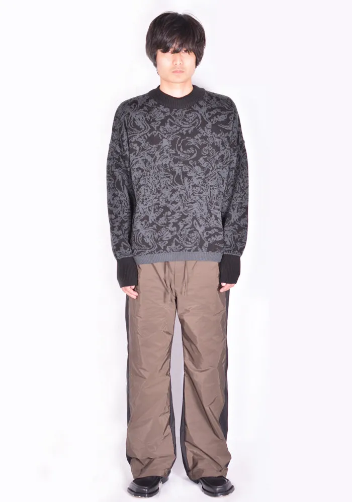 SERAPIS JACQUARD KNIT SWEATER GREY/BLACK SWIRL