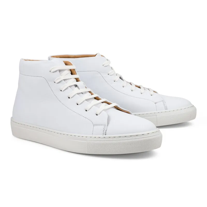 Skolyx premium sneaker high top in white leather