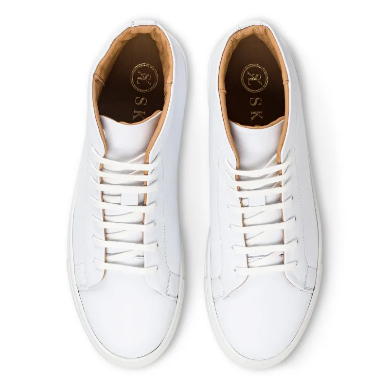 Skolyx premium sneaker high top in white leather