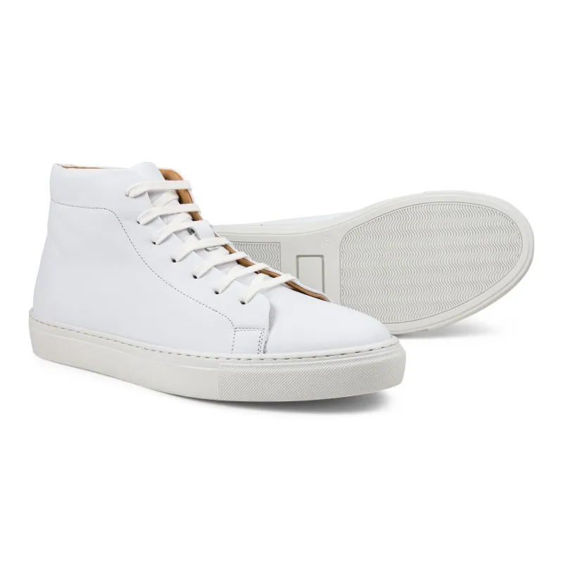 Skolyx premium sneaker high top in white leather