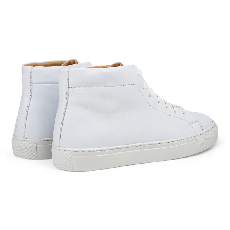 Skolyx premium sneaker high top in white leather