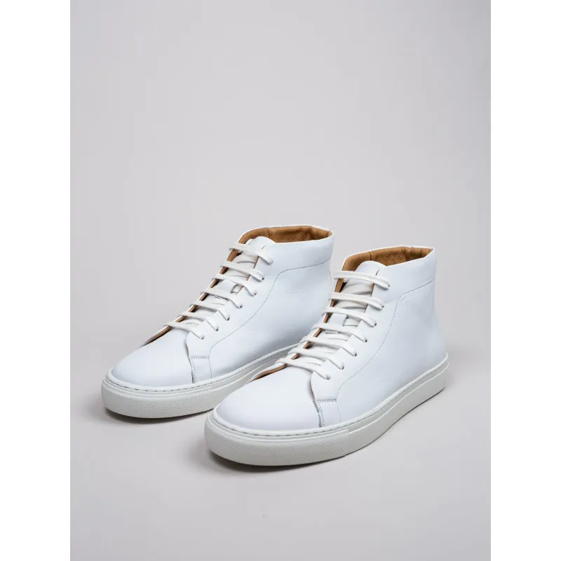 Skolyx premium sneaker high top in white leather