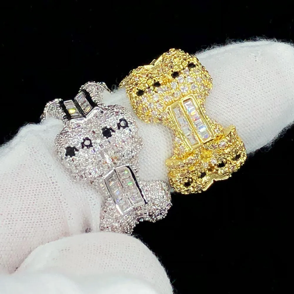 Skull & Bones Baguette Iced Out Eternity Hip Hop Ring