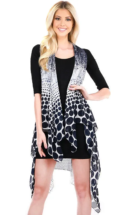 SN32 Polka Dot Pattern Long Vest