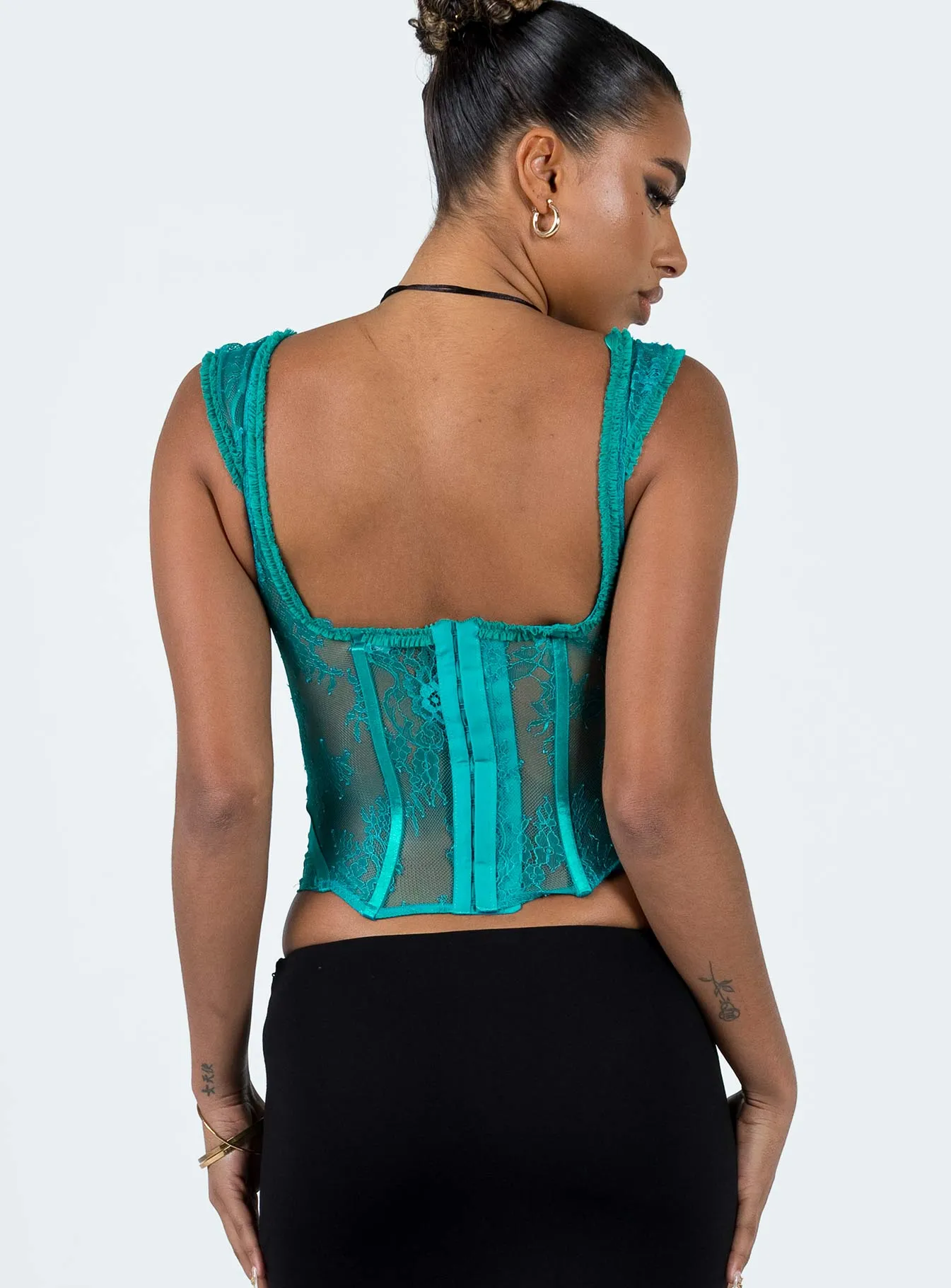 Some Like It Hot Lace Corset Teal