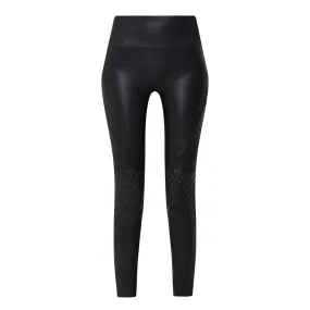 SPANX Faux Leather Quilted Leggings - Black