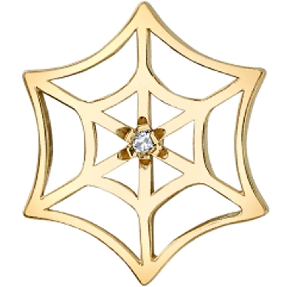 Spiderweb Threaded End in Gold with DIAMOND