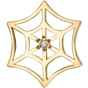 Spiderweb Threaded End in Gold with DIAMOND