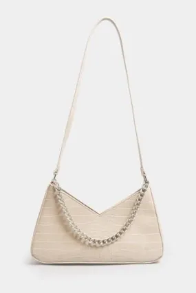 Stone Brown Chain Detail Shoulder Bag