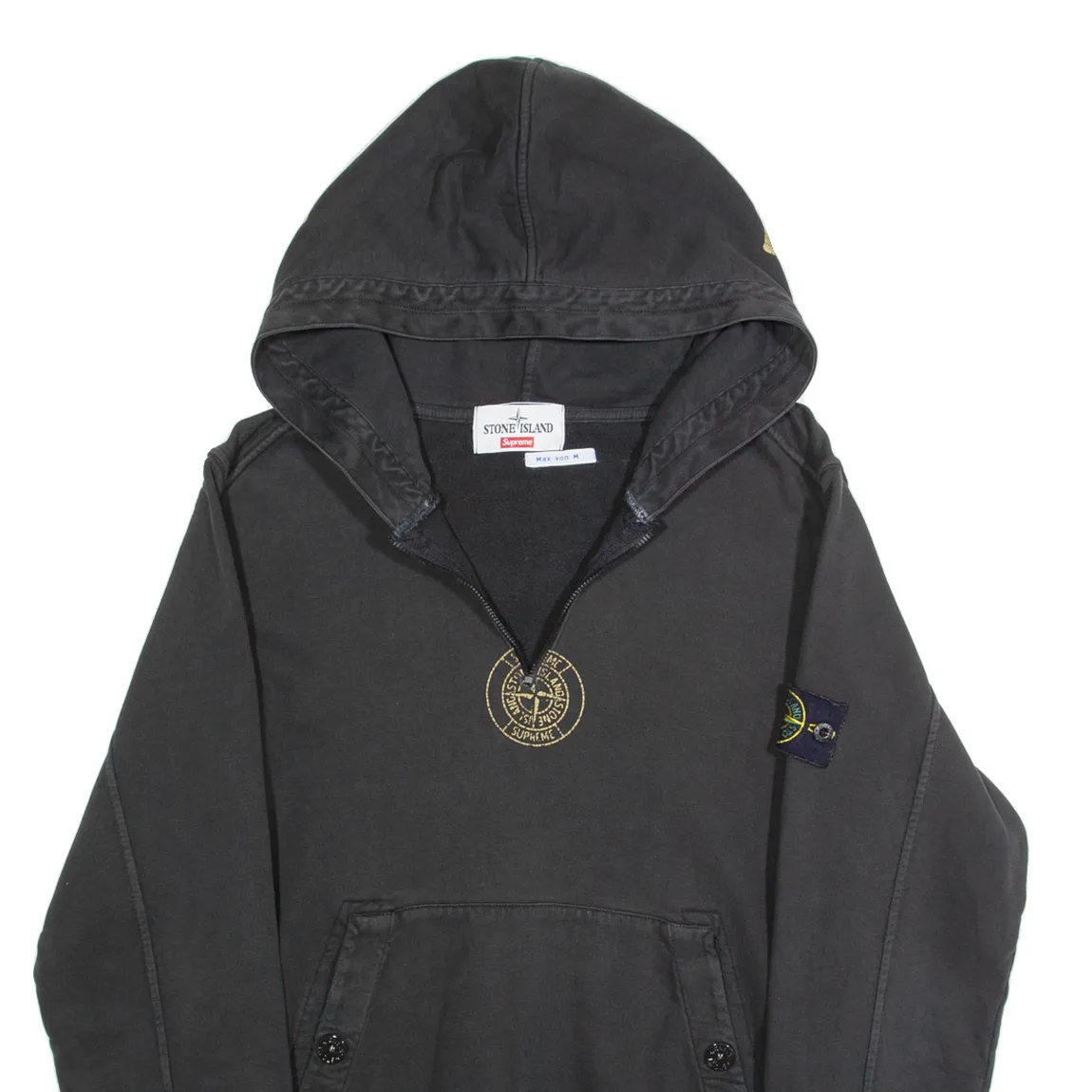 STONE ISLAND SUPREME Mens Black Hoodie S