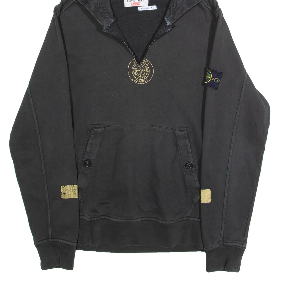 STONE ISLAND SUPREME Mens Black Hoodie S