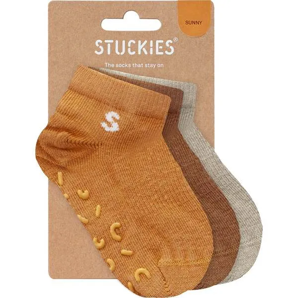 STUCKIES 3-Pack Sneaker Socks, Sunny