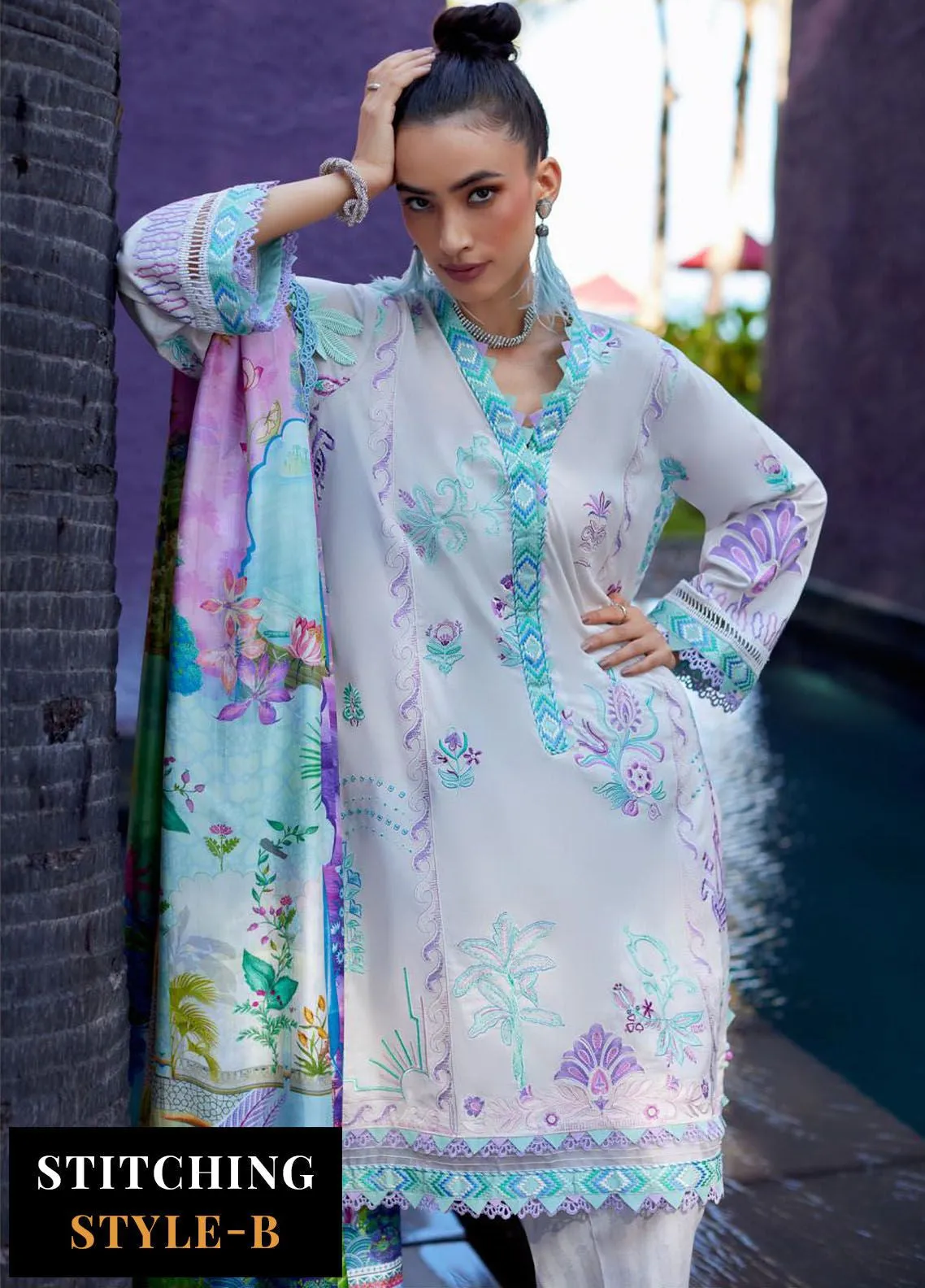 Suay By Farah Talib Aziz Luxury Lawn 3 Piece Unstitched Suit FTA24LL-08