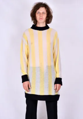 SUNNEI LS01 STRIPE LONG KNIT SWEATER YELLOW/WHITE/BLACK